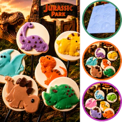 1~10 Forma Simples Pirulito Dinossauros 9760 - (D4) em Acetato BWB Para Bombom e Doces de Chocolate.(CHOCO)