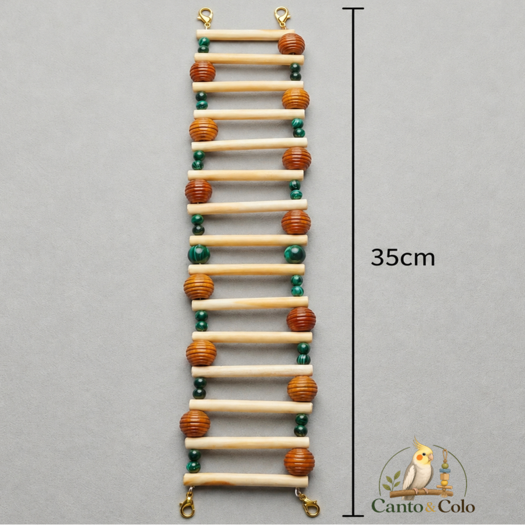 Escada ponte brinquedo para calopsita, periquito, agapornis, ring neck para gaiola - 35cm