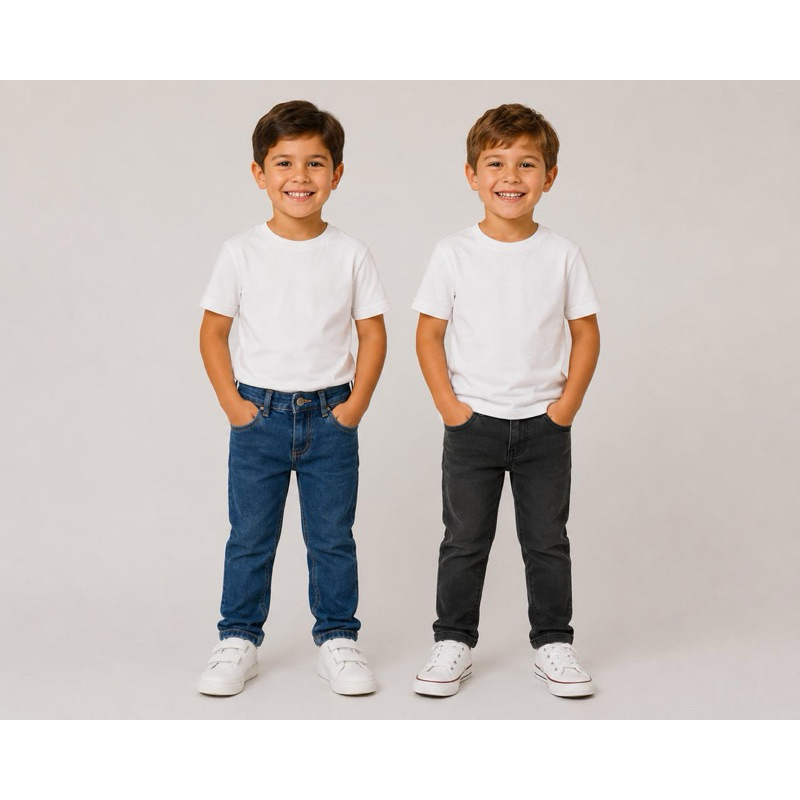 Kit 2 Calças Jeans Skinny com Regulagem na Cintura menino kids infantil