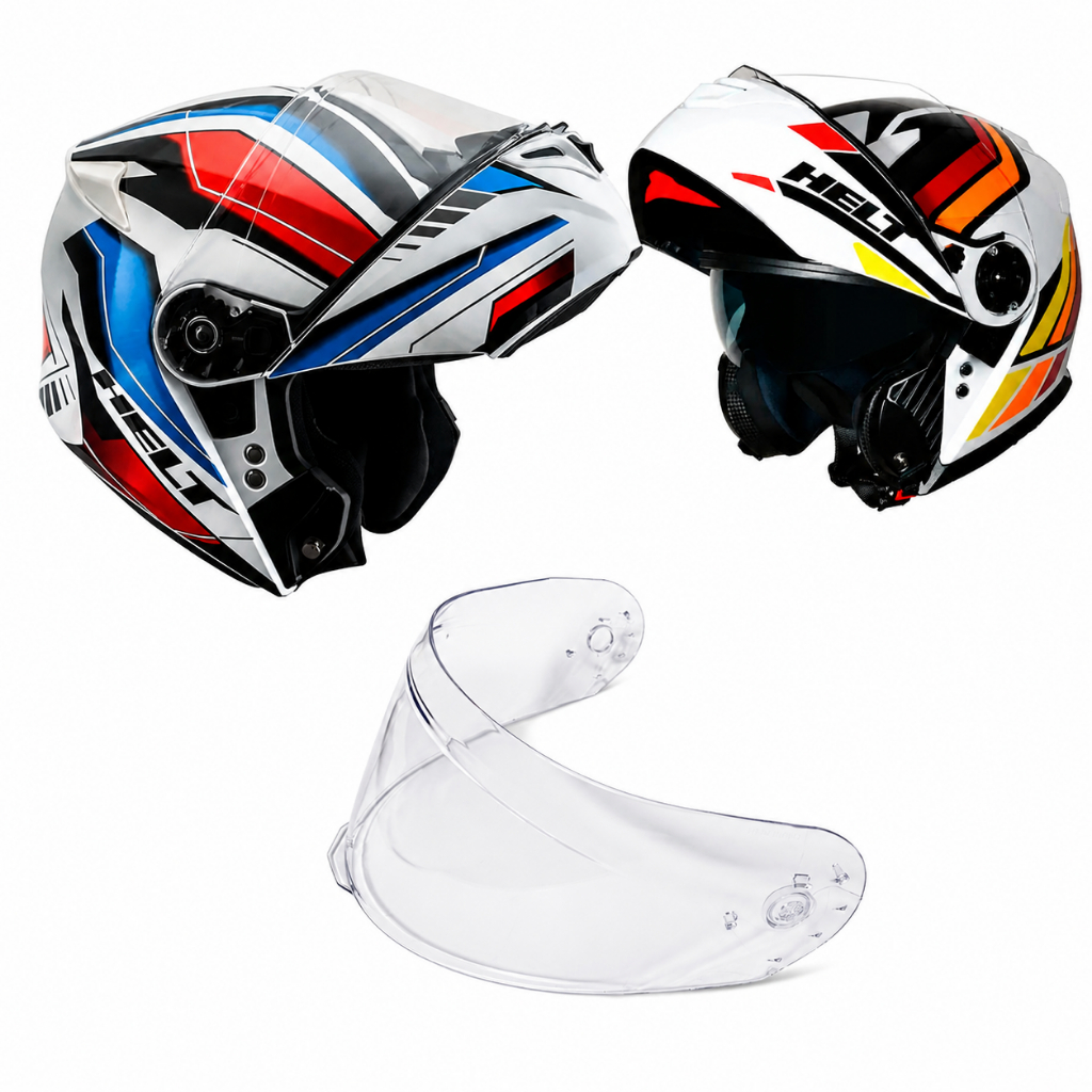 Viseira Cristal Capacete Helt New Hippo Race Articulado Polivisor