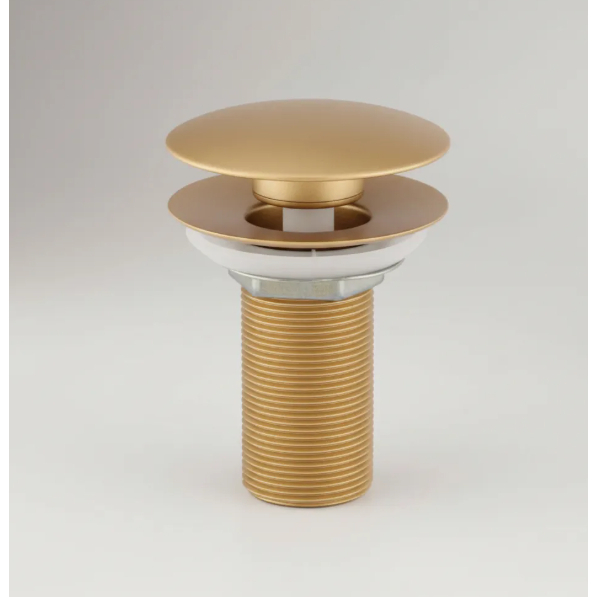 Válvula Ralo Click Para Pia ou Cuba De Banheiro Em Inox Dourado Fosco 7/8