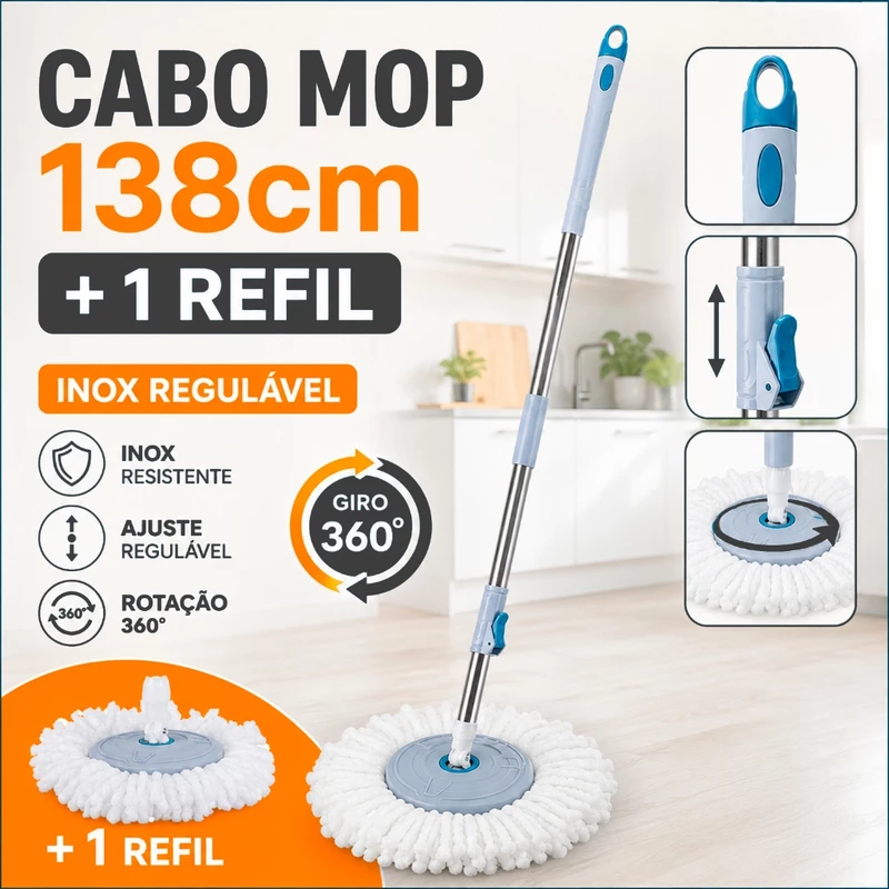 Cabo Mop Giratório: 51% OFF! 🧹