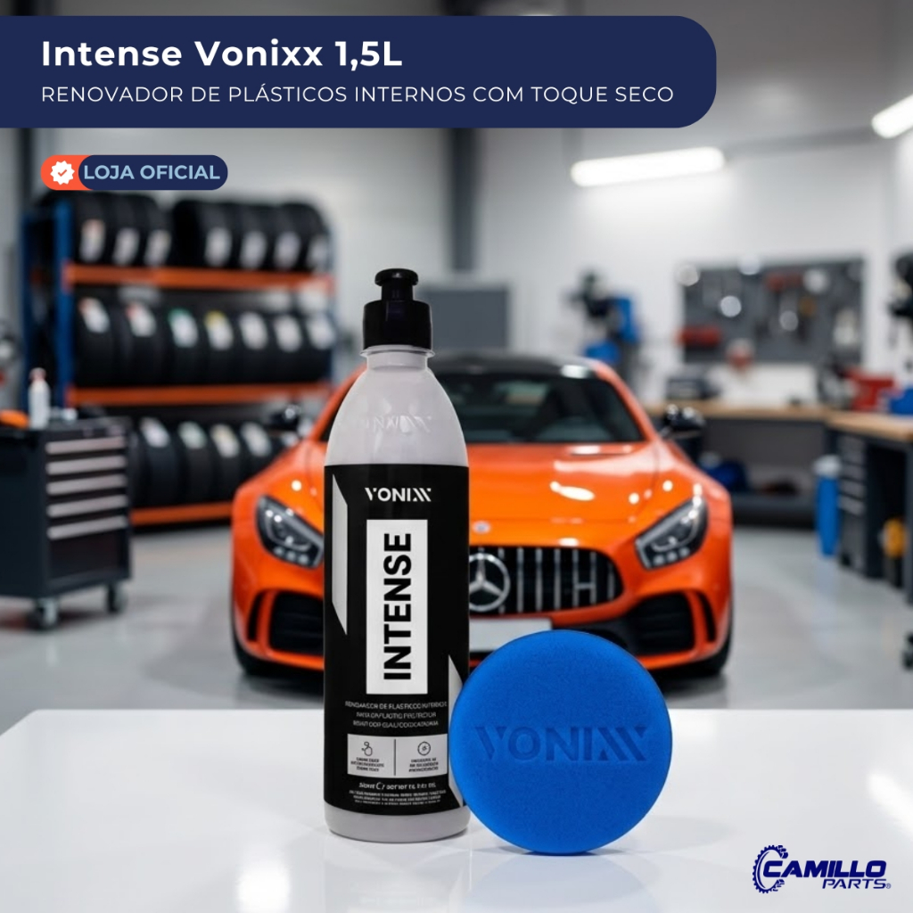 Imagem Intense Vonixx 1,5L Renovador De Painel Plásticos Internos + Aplicador Limpeza Automotiva