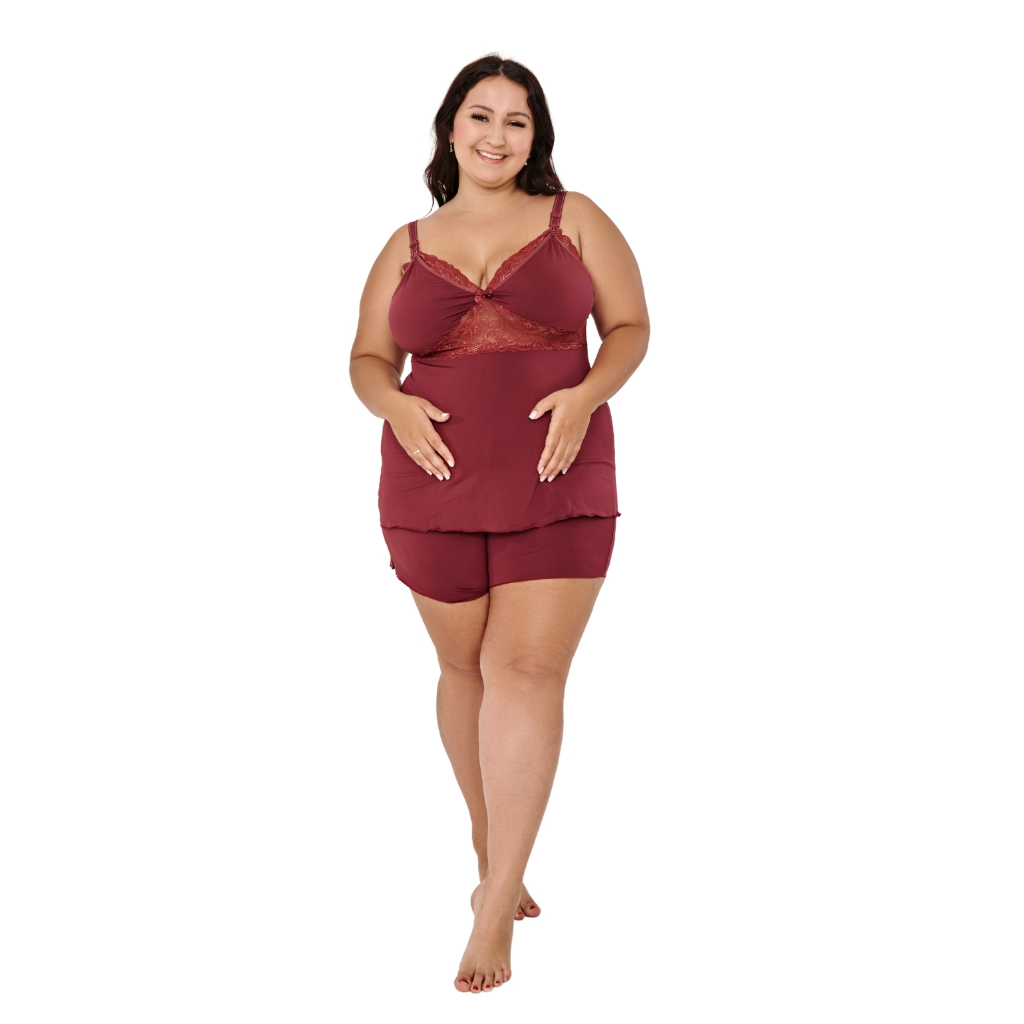 Shortdoll Plus Size Amamentação Renda Perfeita — imagem 2 de 2