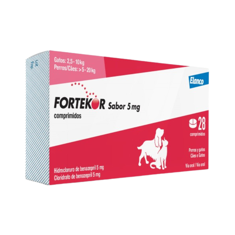 Fortekor 5mg Elanco 28 Comprimidos Para Cachorro E Gato