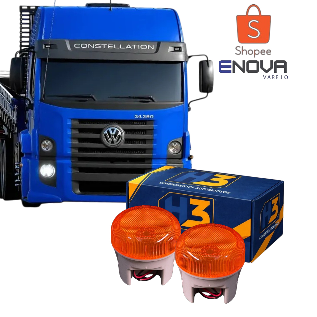 Par Lanterna Estribo Led Vw Constellation 17250 24250 24280 Laranja