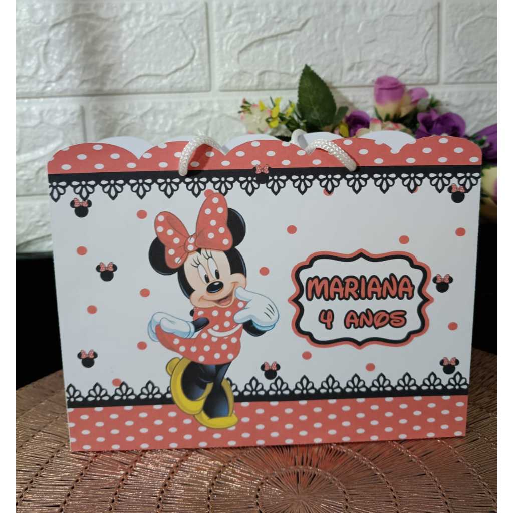 Sacolinha Personalizada MINNEII VERMELHA/FESTA/LEMBRANCINHA/SACOLINHA/ANIVERSÁRIO