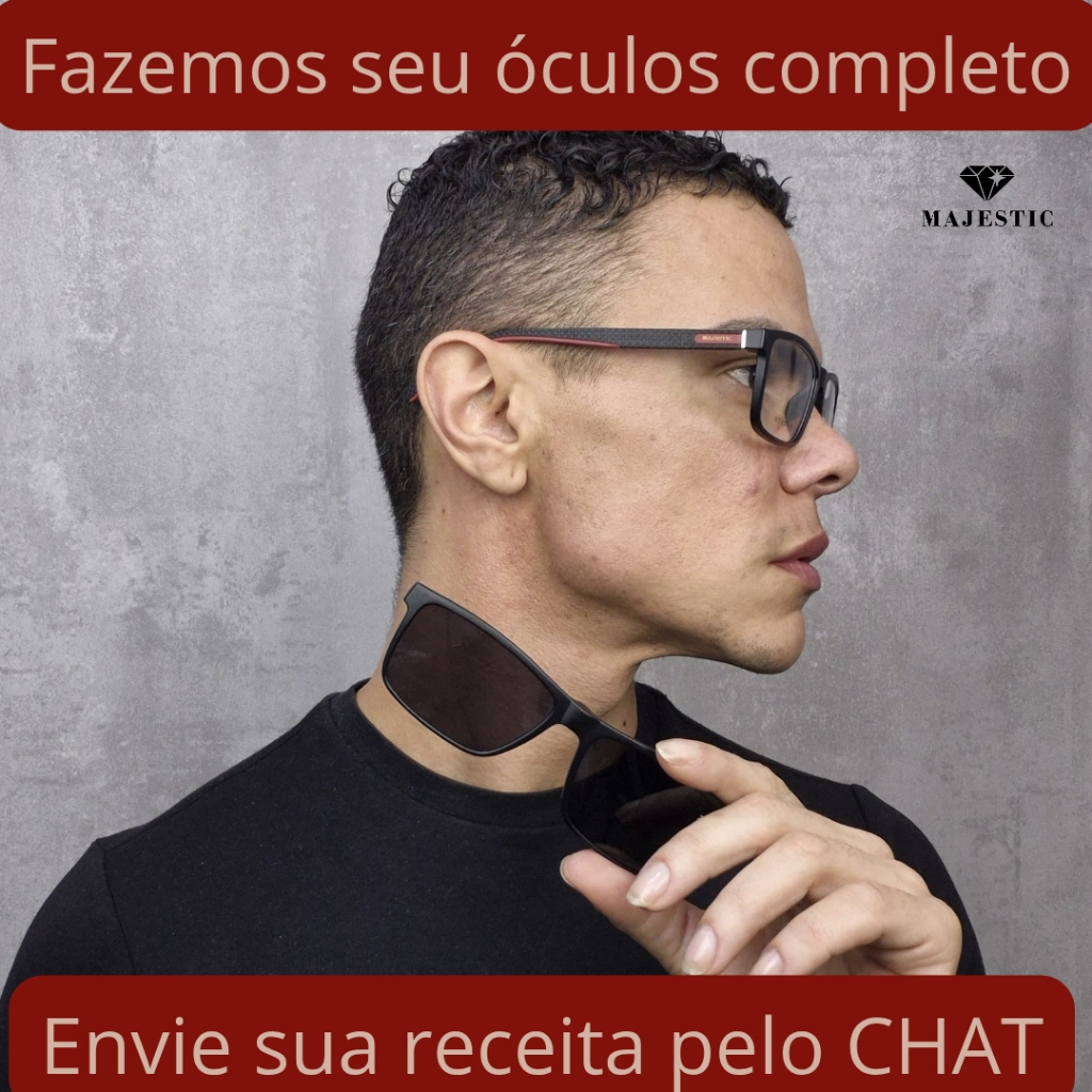 Armação de Óculos Masculino 2 em 1 Clipon em TR90 formato Retangular - Luca Majestic