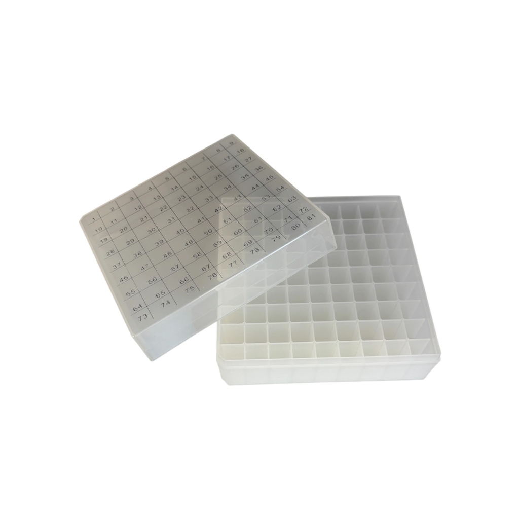 Rack Caixa 81 Tubos Microtubos Criotubos de 1,5ml a 2ml Box Plástico