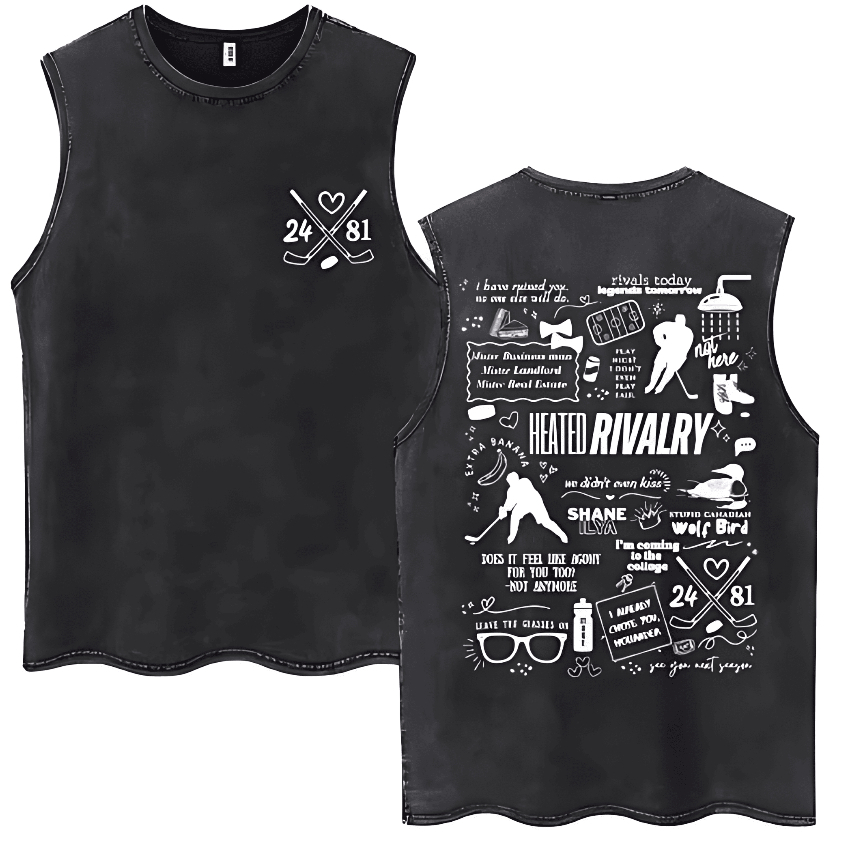 Camiseta Regata Machão Heated Rivalry Rivals Today 100% Algodão Adulto Masculino Camiseta Cavada Academia Unissex