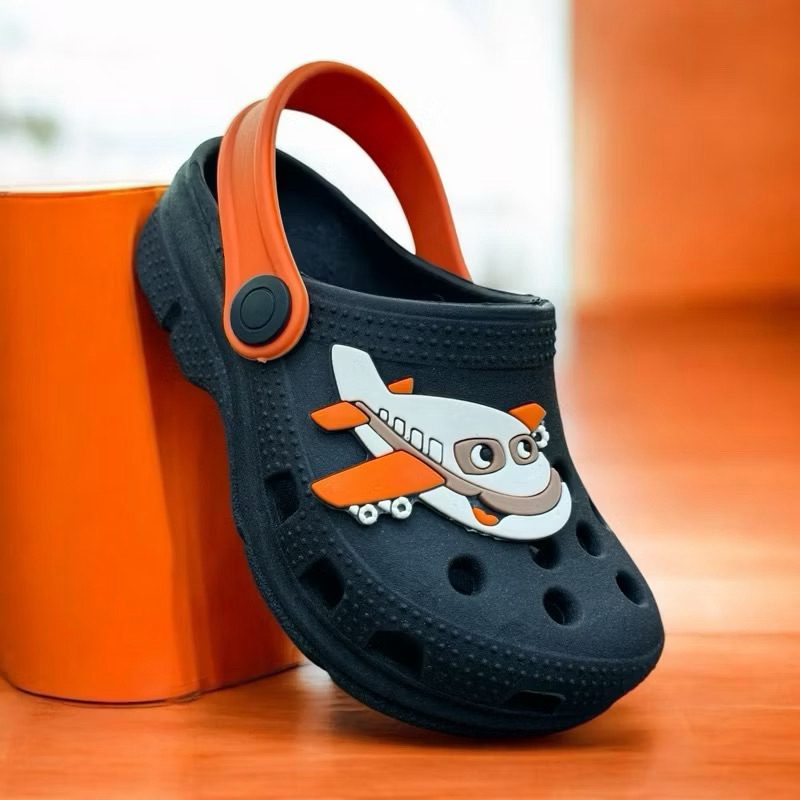 Sandalia Infantil Menino com Enfeite Avião Dino Letra Dino Careca Leve Macio Confortavel Babuche