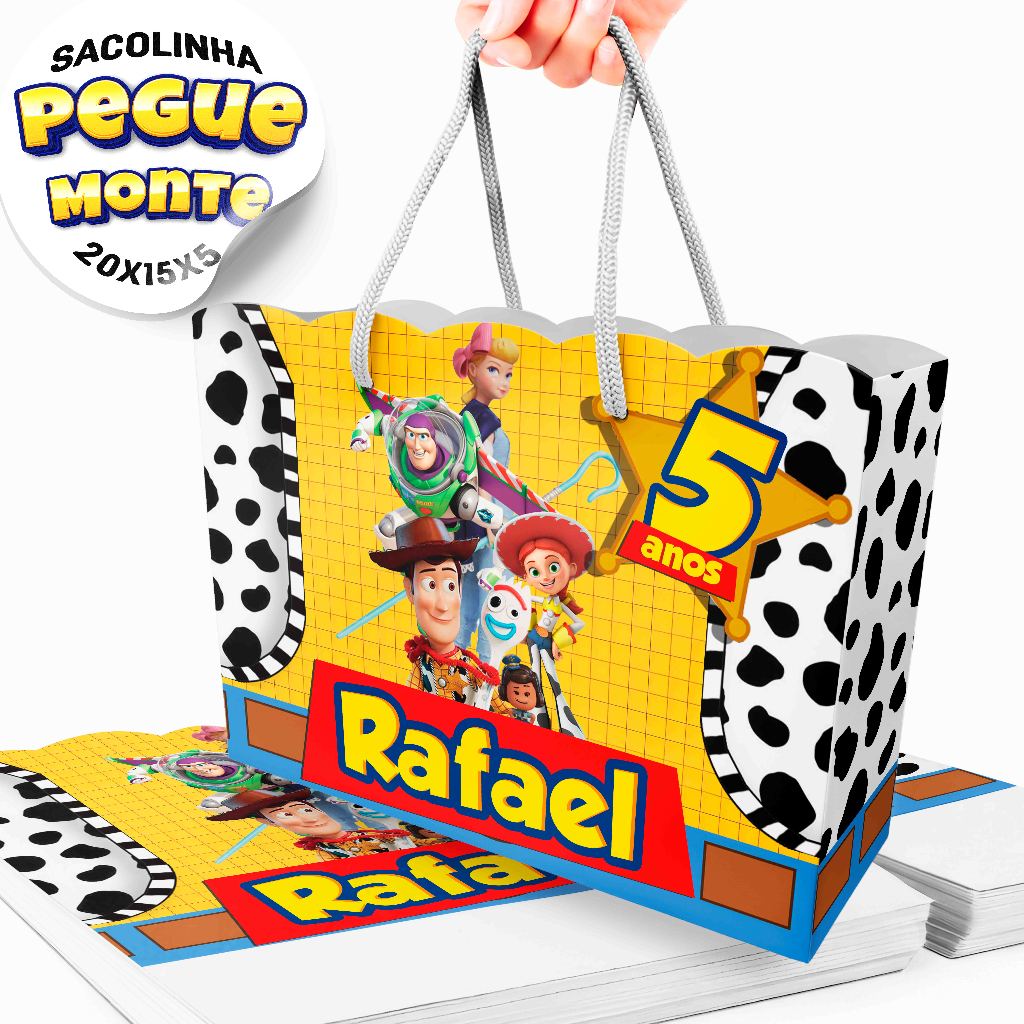 PEGUE E MONTE - Sacolinha TOY STORY - Sacola lembrancinha festa de aniversário