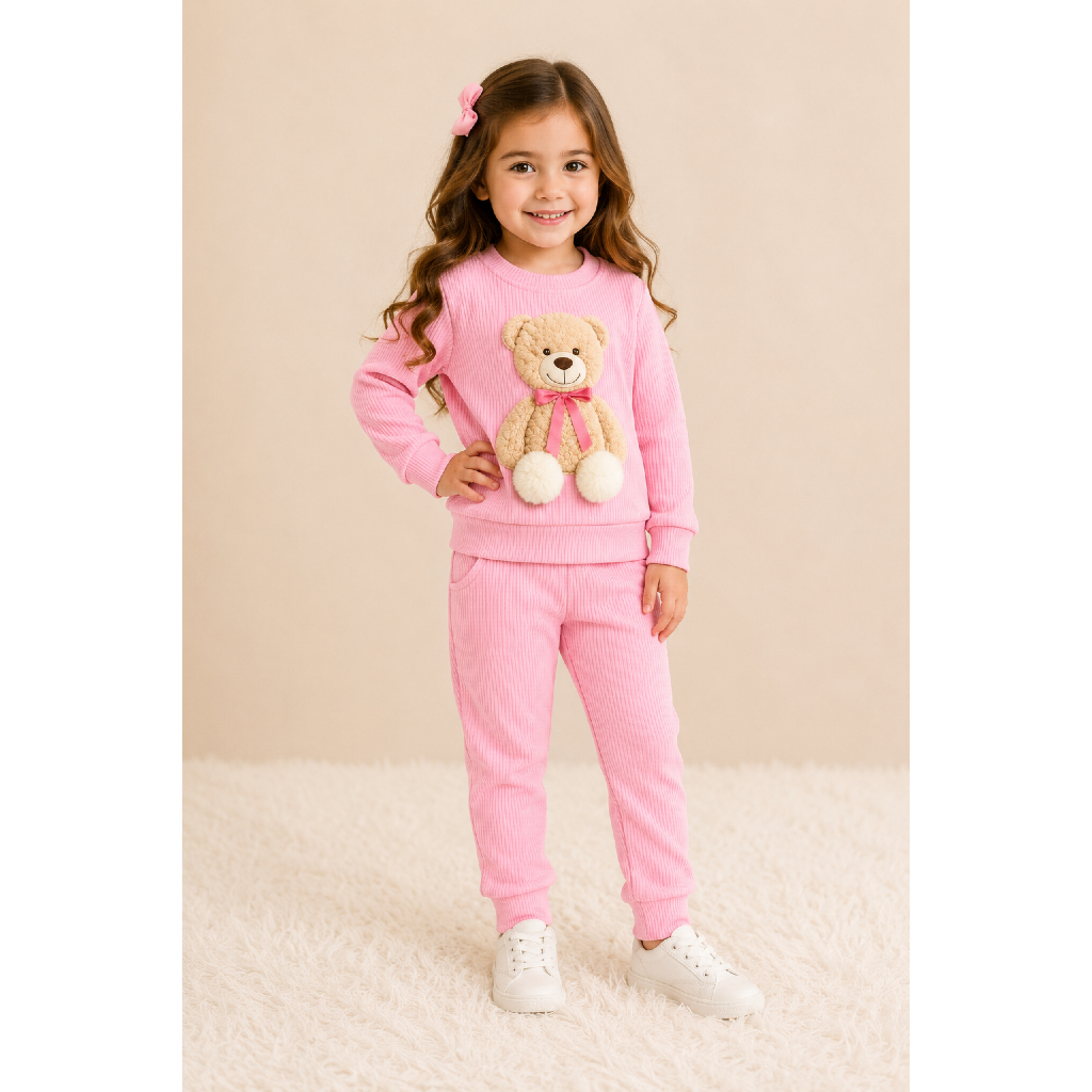 Conjunto infantil ursinho para meninas inverno