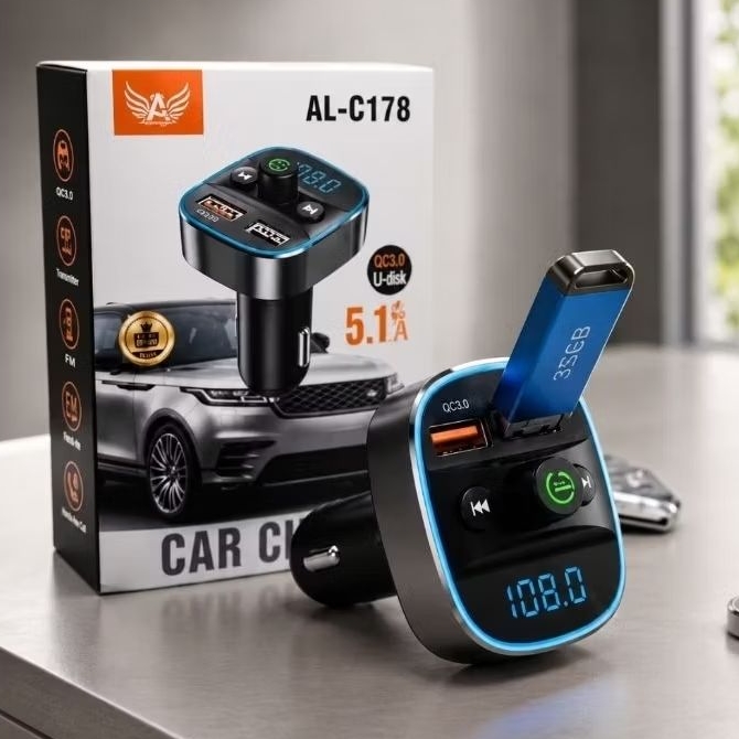 Carregador Transmissor Veicular 5.1A MP3 Player Bluetooth
