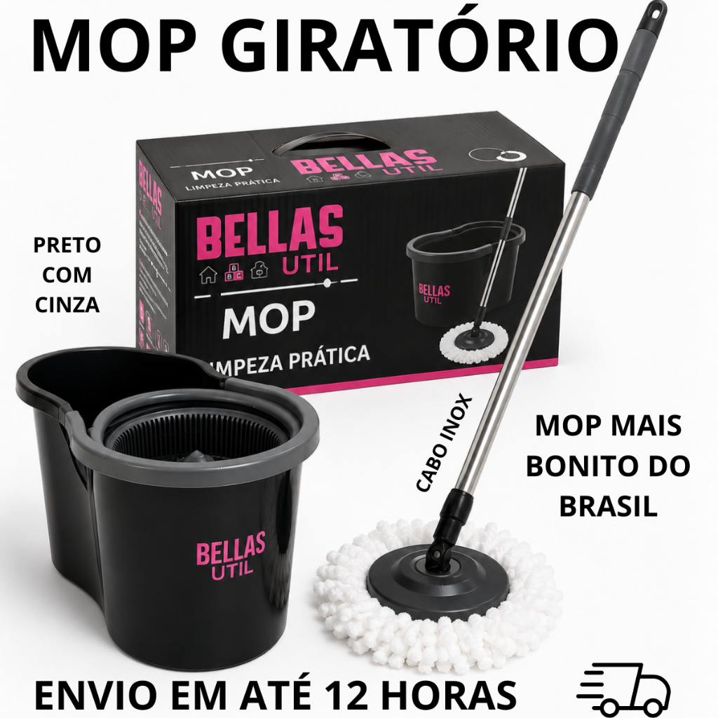 Mop Giratorio 360° Centrifuga Esfregão De Limpeza 8 Litros