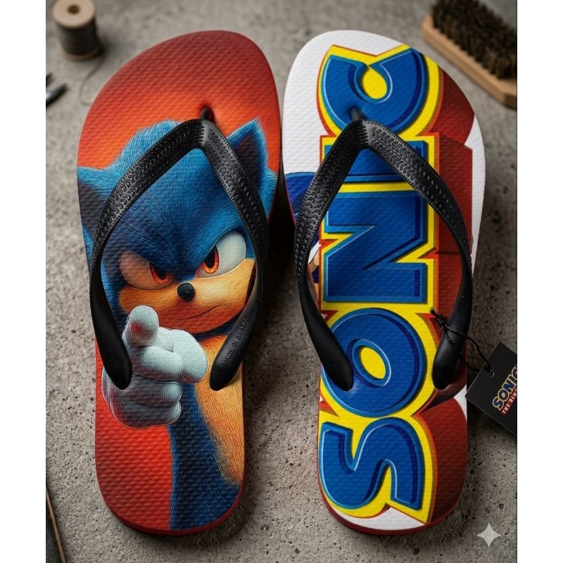 Chinelo Gamer Desenho Sonic Masculino Feminino e Infantil Várias Estampas Todas Numerações
