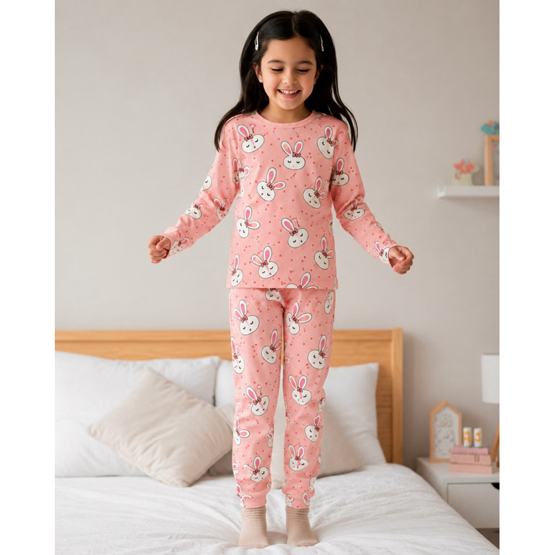Pijama Infantil  Feminino Manga Longa Conjunto Quentinho Confortável Inverno