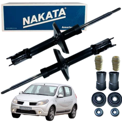 Par Amortecedor Dianteiro Original Nakata + Kit Sandero Stepway 2008 2009 2010 2011 2012 2013 2014