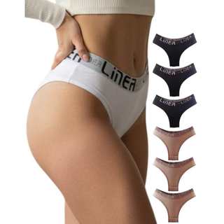 Kit Calcinhas de Elástico Cintura Cós Cueca Biquini Feminina Calça Média