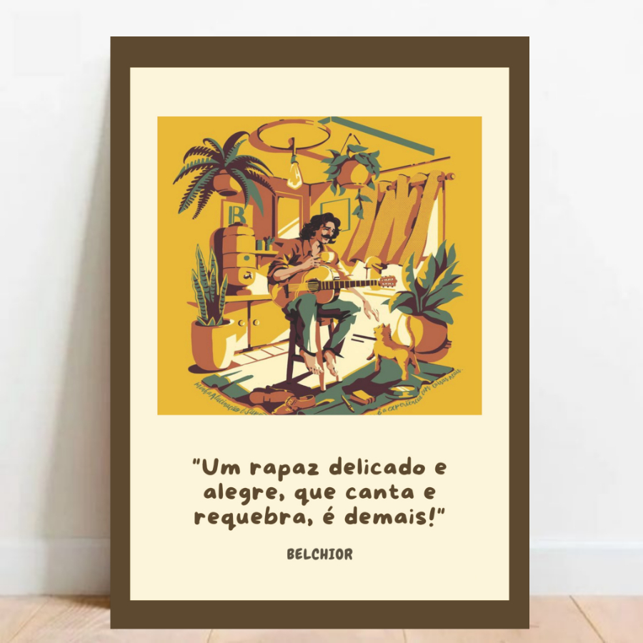 Quadro Placa Decorativa Belchior MPB Rock Musica e decoração ArtemQuadros 05