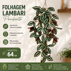 Folhagem Artificial Lambari Pendente 64cm Decoração Realista