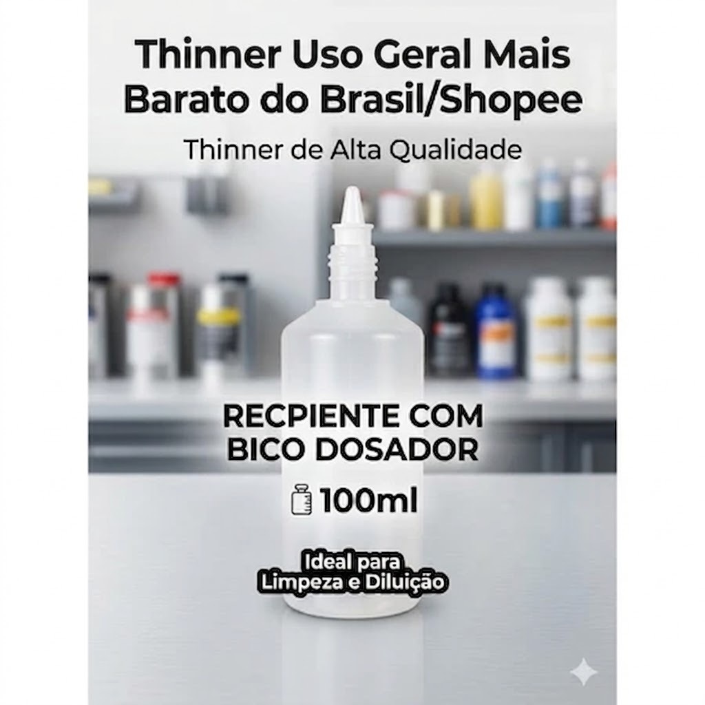 Thinner Uso Geral Mais Barato do Brasil/Shopee Recipiente Com Bico Dosador 100ml/250ml/350ml