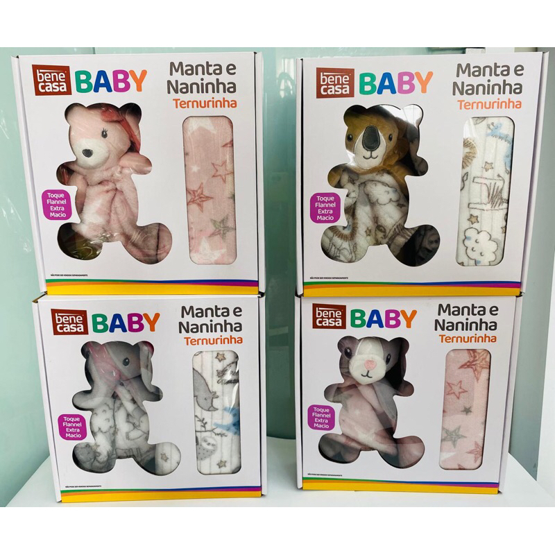 Manta e Naninha bebê Ternurinha Flannel Pelúcia Kit Presente
