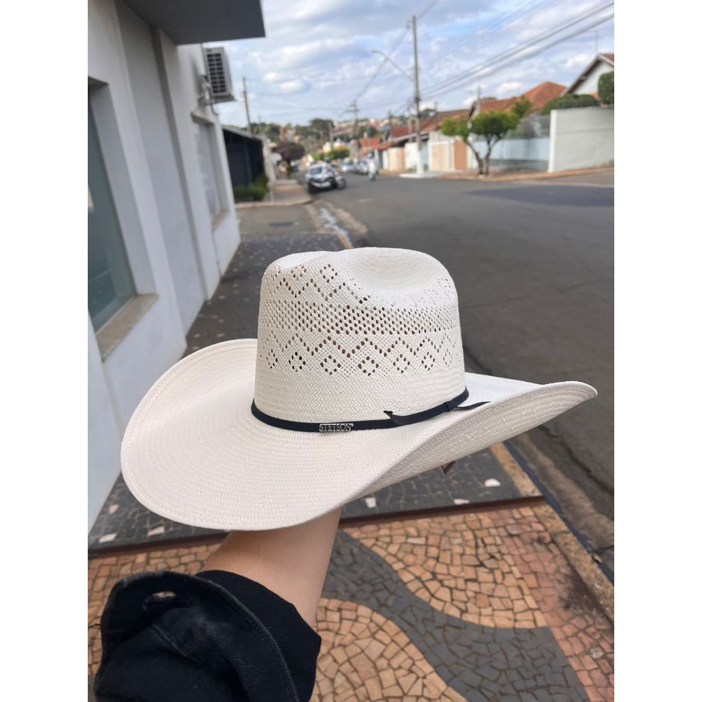 Chapeu 20x Stetson Branco Copa Rendada Marcatto Importado