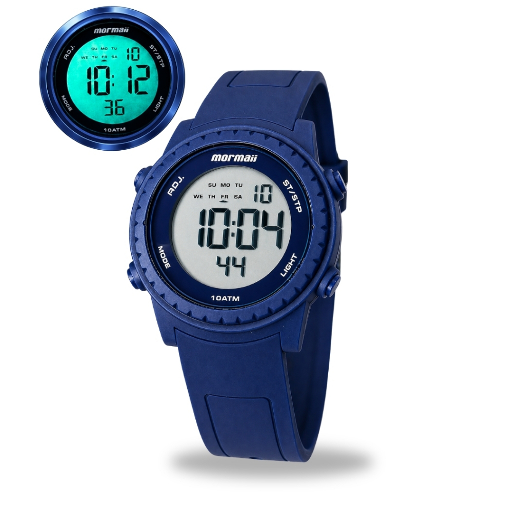 Relógio Mormaii Infantil Com Alarme Pulseira Em Silicone Visor Noturno A Prova D'água Original