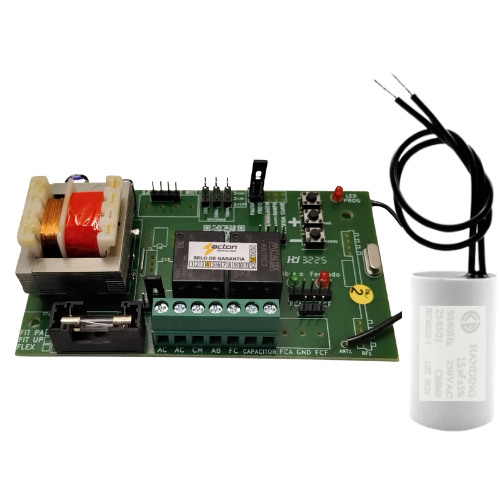 Placa Central Comando Universal P/ Motor Portão AC4 FIT PA UP Versão 3.4 Acton PPA Garen + CAPACITOR
