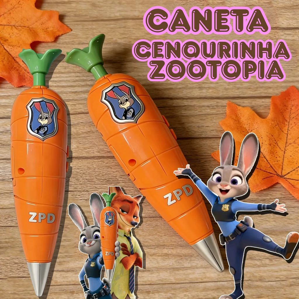 CANETA CENOURINHA GRAVADORA ZOOTOPIA