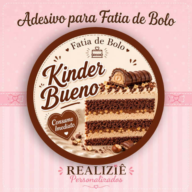 Adesivo para Fatia de Bolo Kinder Bueno