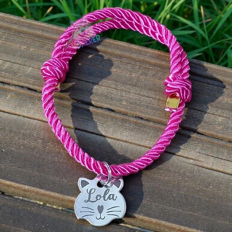 Coleira para Gato Colar com Nome do Pet Coleira Gato Personalizada (AÇO)