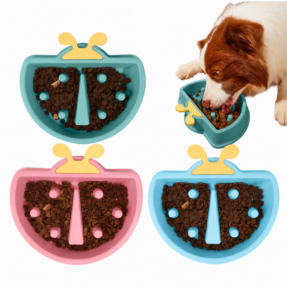 Comedouro Lento Meia Lua Para Cães Pet Ajuda Na Digestão Interativo Material Resistente LR-0353
