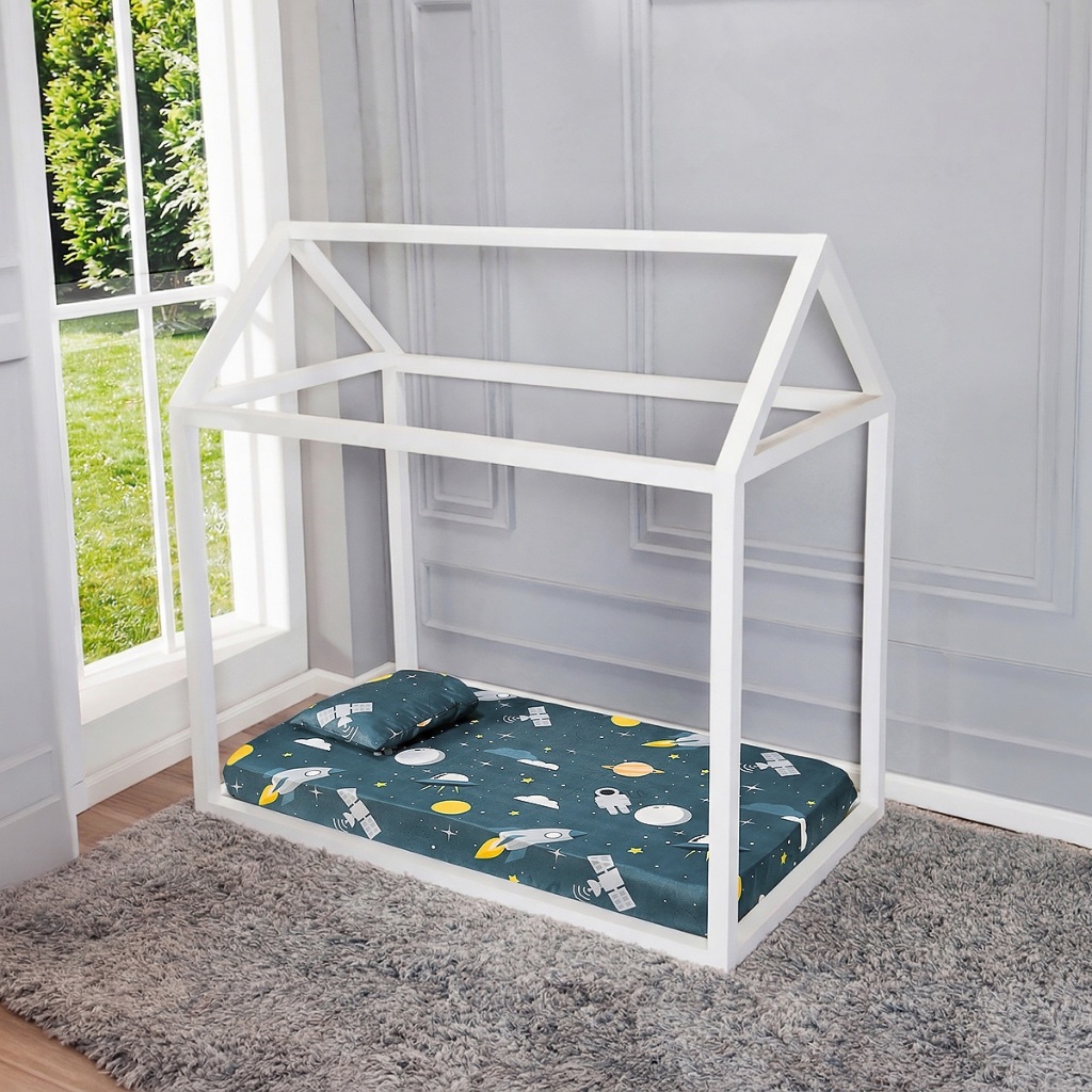 Jogo de Lençol 02 Peças Com Elástico Estampado para Mini Cama Montessoriana 200 Fios Infantil — imagem 2 de 2