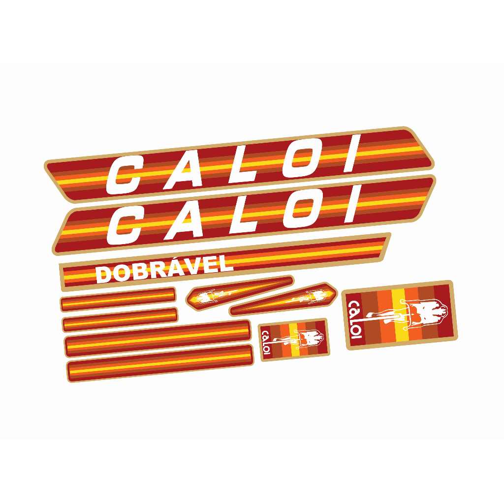Kit Adesivos Bicicleta Caloi Berlineta 1982 Laranja Dobrável
