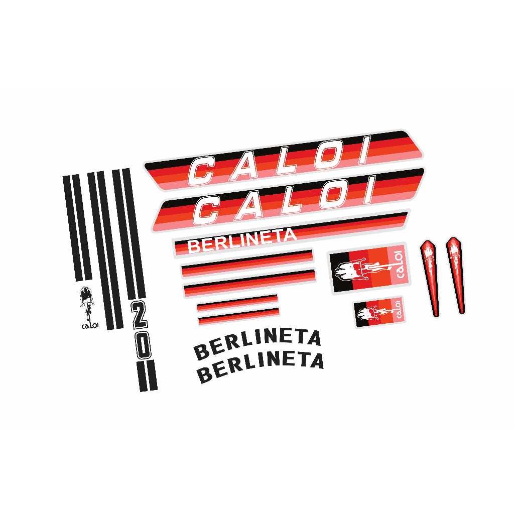 Kit Adesivos Bicicleta Caloi Berlineta 1983 Vermelho