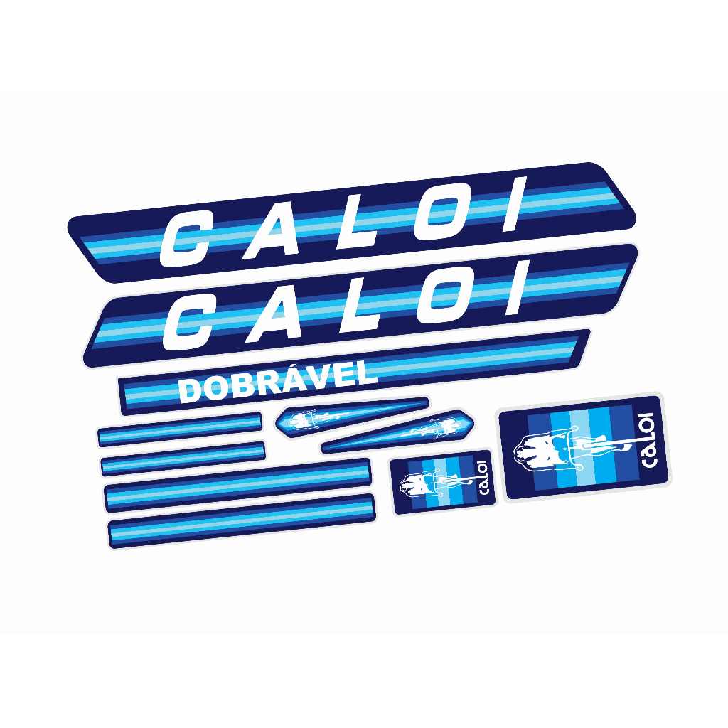 Kit Adesivos Bicicleta Caloi Berlineta 1982 Azul Dobrável