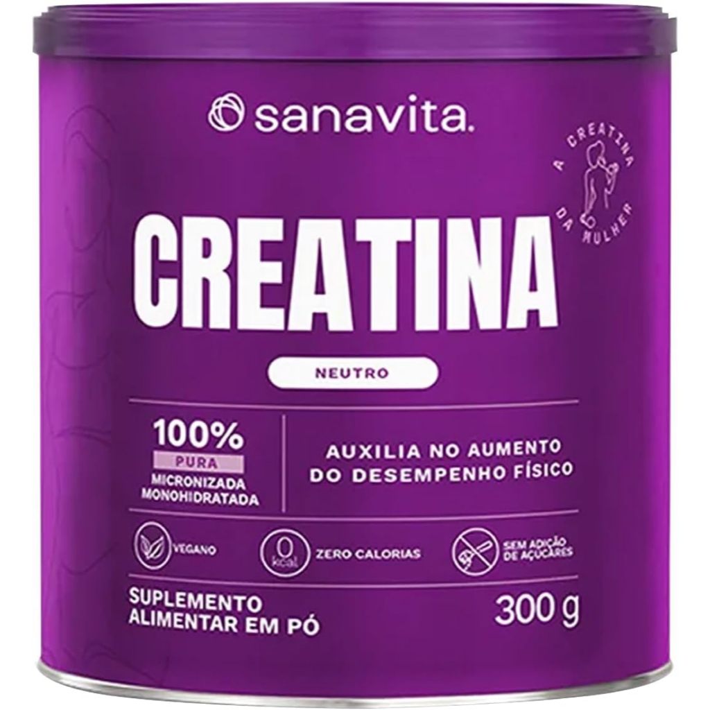 Creatina Pura Monohidratada Sanavita Neutro Lata 300g