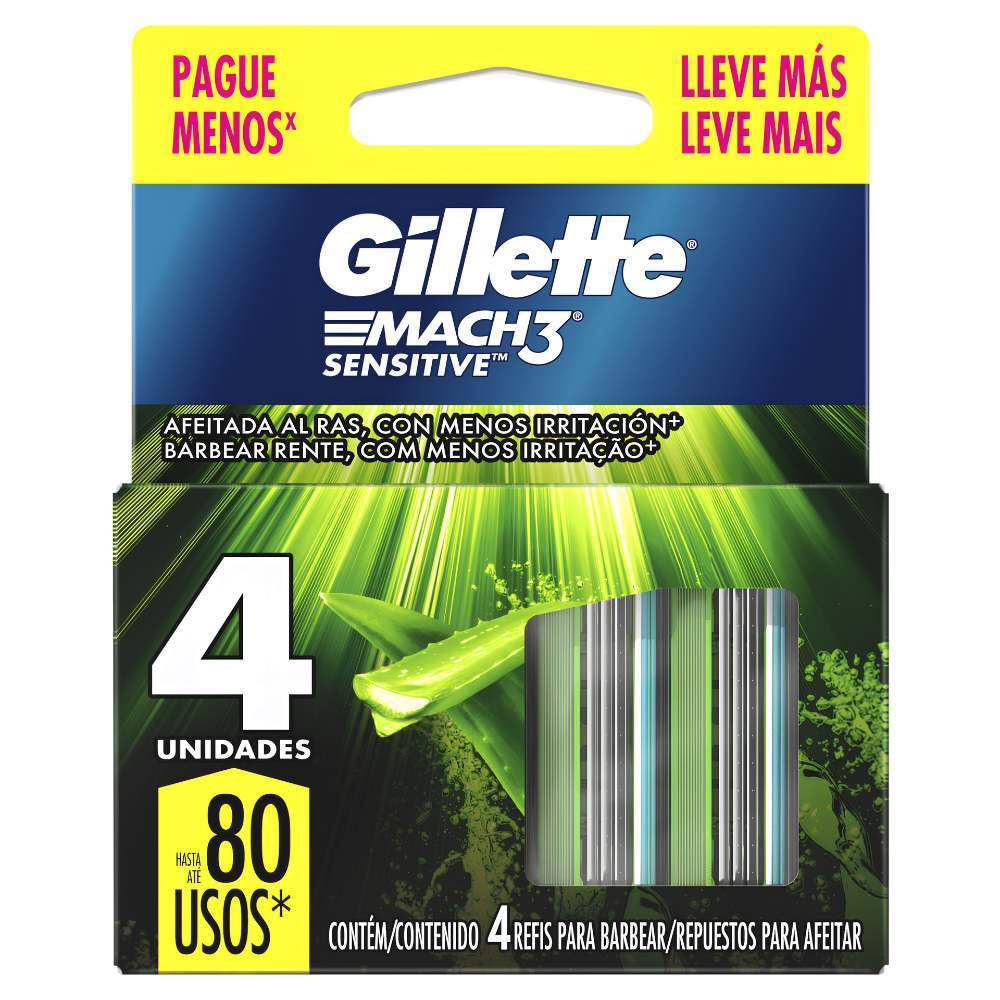 Carga para aparelho de barbear Gillette Mach3 Sensitive