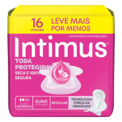 Absorvente Intimus Tripla Proteção Extra Suave Com Abas Leve 16 Pague 14