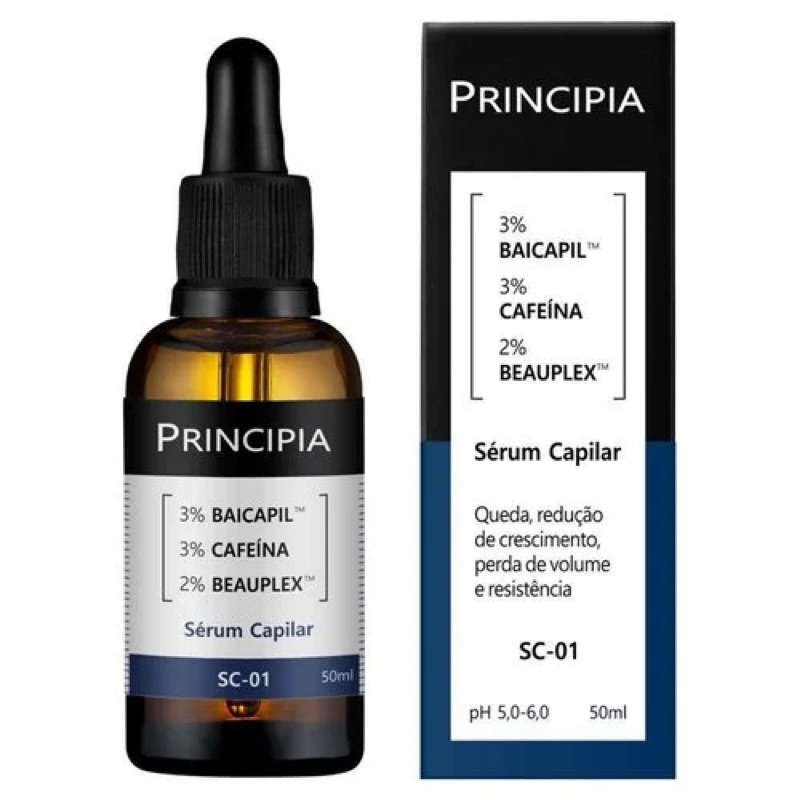 Sérum Capilar Principia SC-01 com 3% Baicapil + 3% Cafeína – Fortalecimento e cuidado para os fios | 50ml