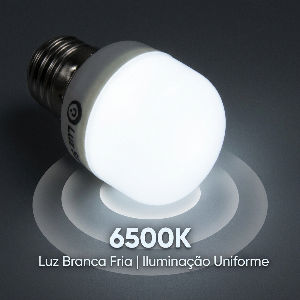 Kit Lâmpada LED T25 E14 1W 6500K Branca Fria 220V Para Geladeira Freezer Armário