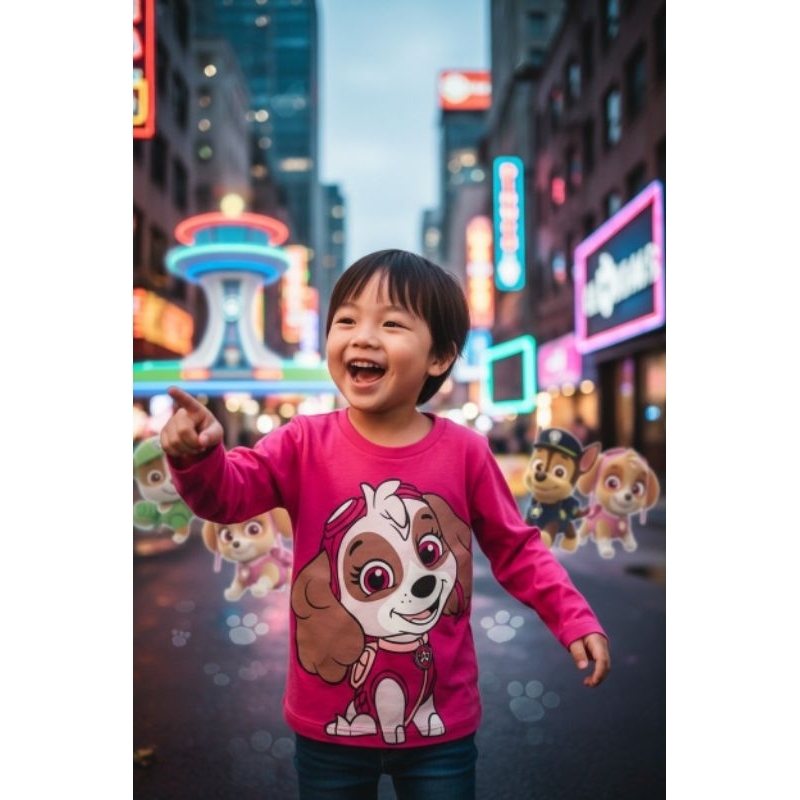 camiseta infantil manga longa patrulha canina Sky