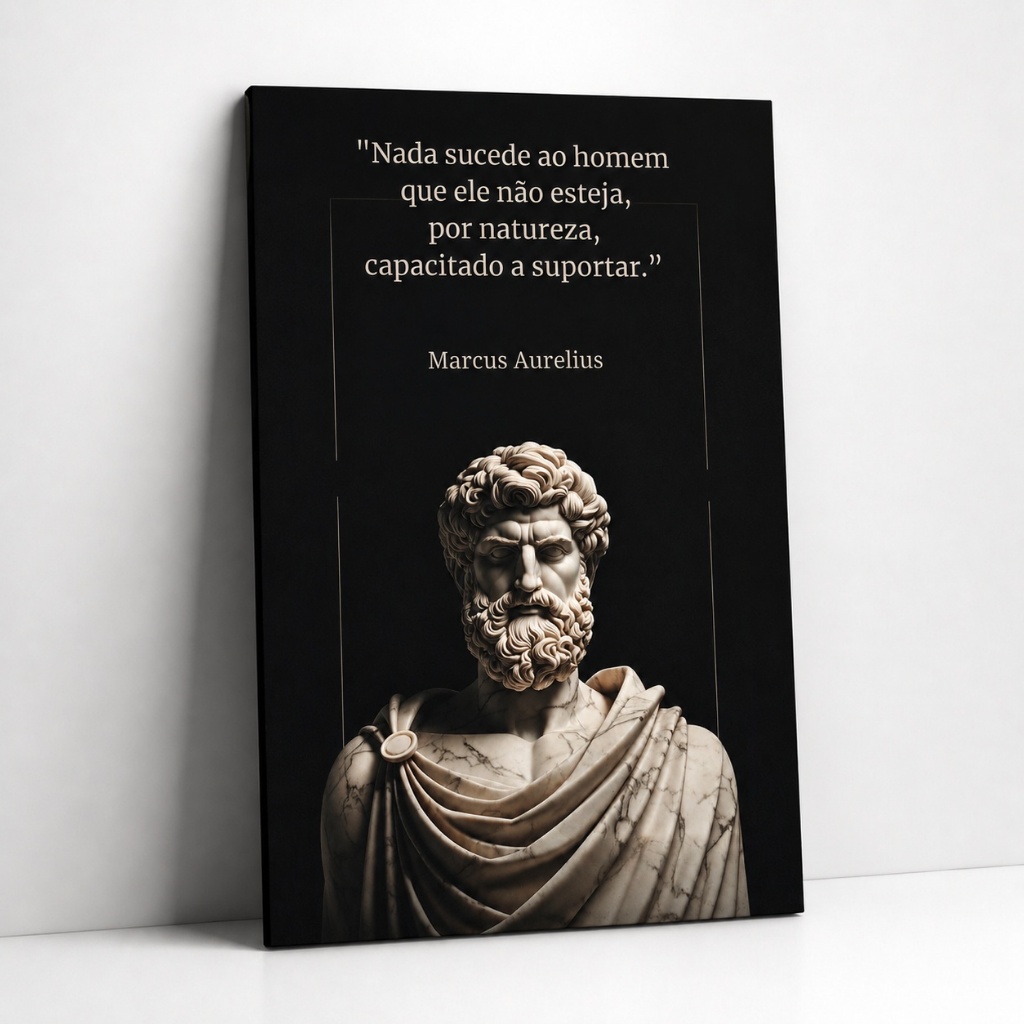 Quadro Decorativo Marcus Aurelius Frase Motivacional Filosofia Grega Arte Moderna Sala Quarto Premium