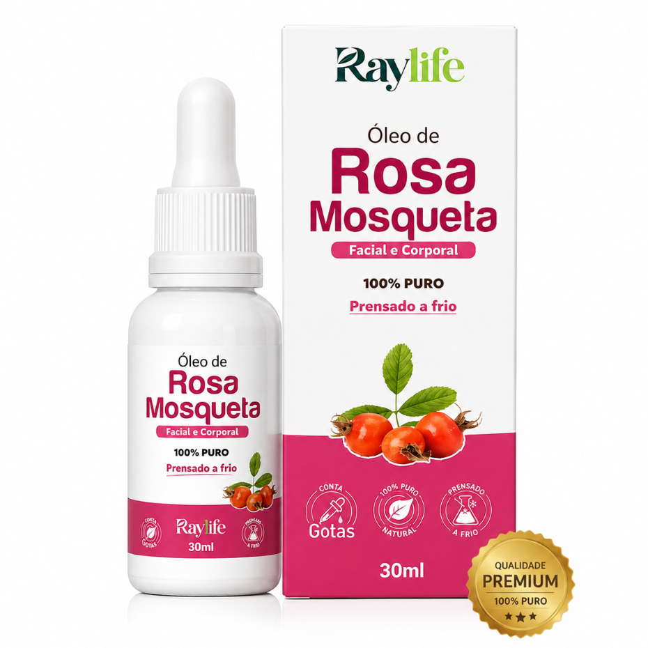 Óleo Rosa Mosqueta 30ml Cicatrizante Hidratante Remove Estrias Acne Regenerador Pele Clareia Manchas