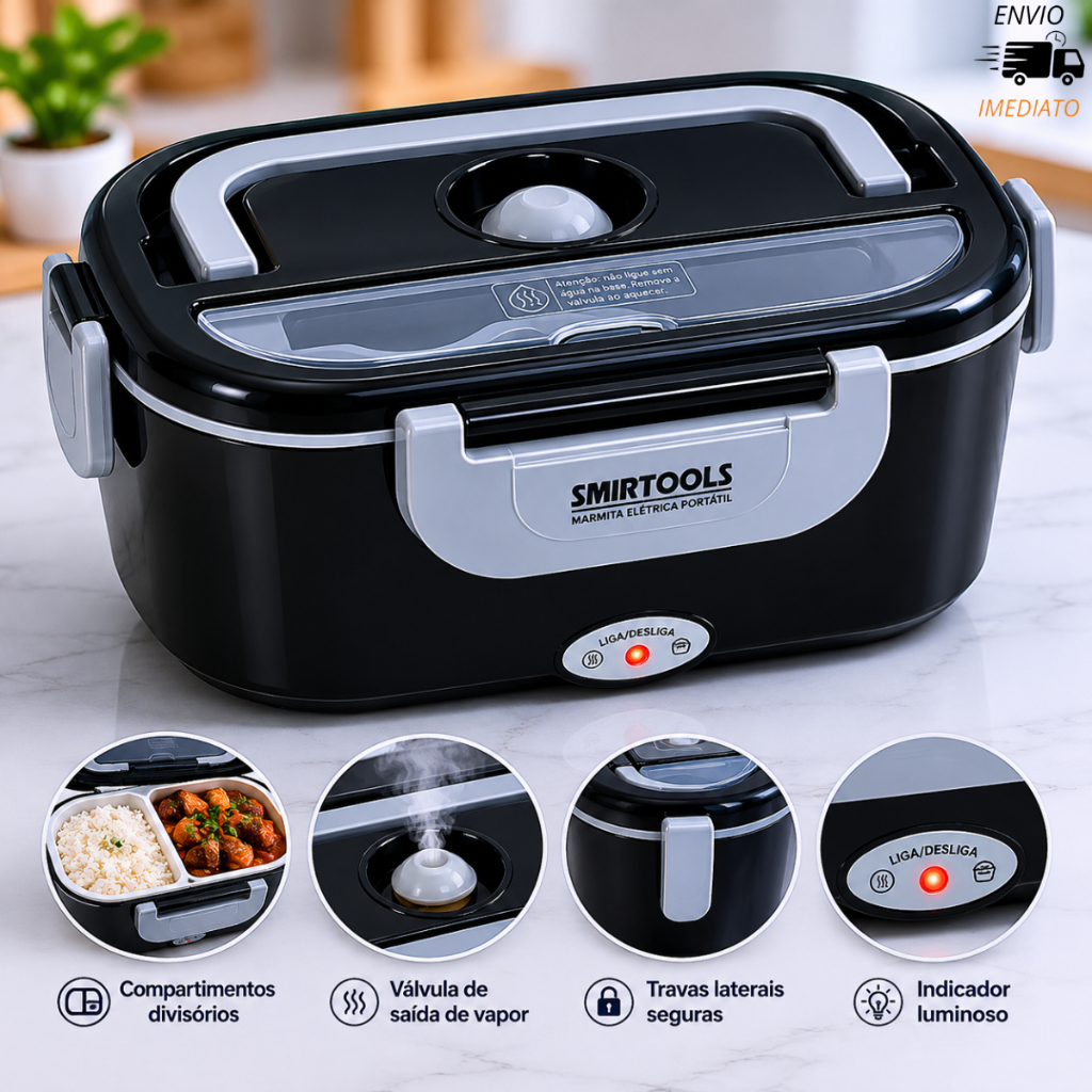 Marmita Elétrica Bivolt  termica110V 220V Aquecedor de Comida esquenta comida escritorio rápido