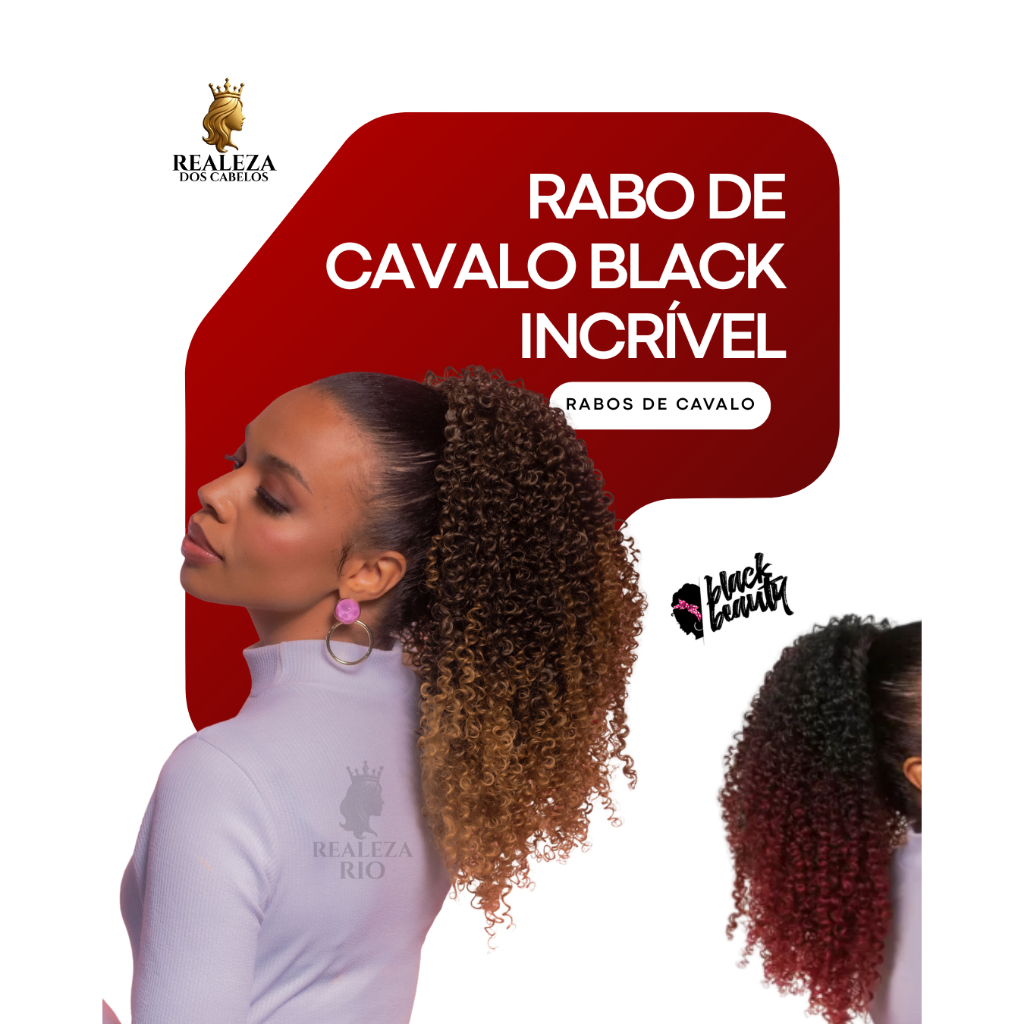 Rabo de Cavalo Black Beauty- Fibra Orgânica Black Incrível 55cm