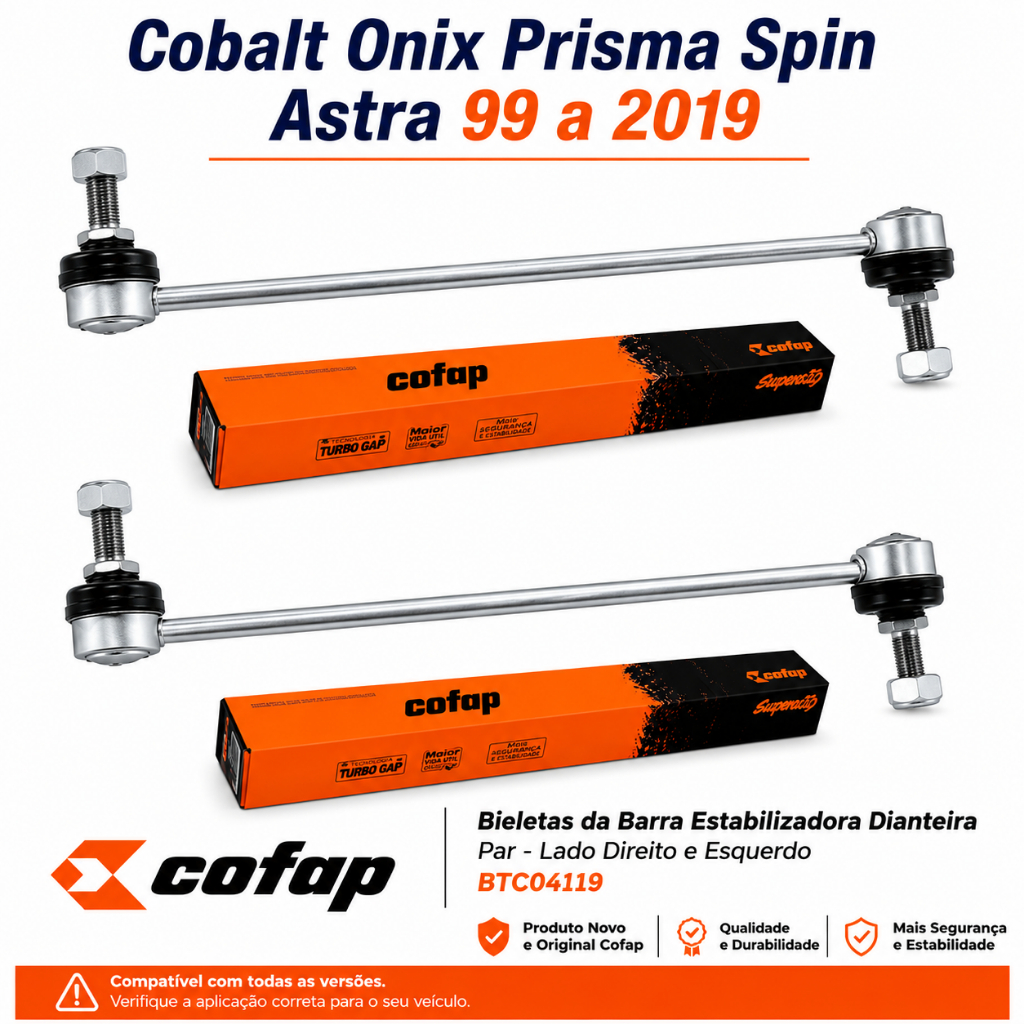 Par Bieleta Dianteira Cobalt Onix Prisma Spin Astra 99 a 2019