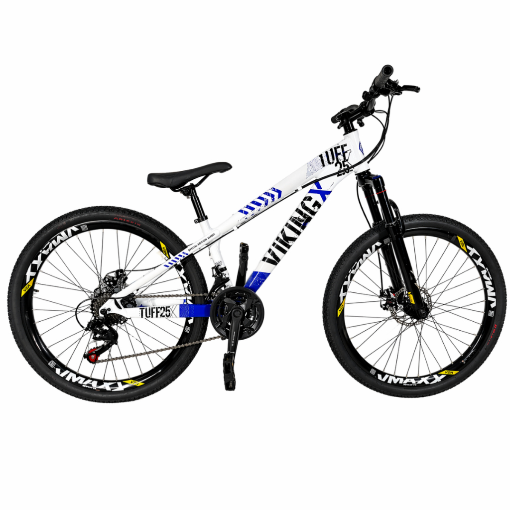 Bike Quadro Vikingx Tuff Branco/Azul Lançamento Aro 26 Vamxx 21 Velocidades